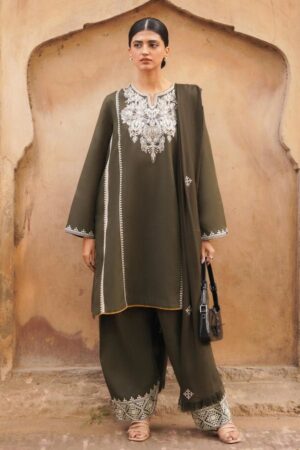ZARA SHAH JAHAN |DHANAK EMBROIDERED SHIRT| A # 12015