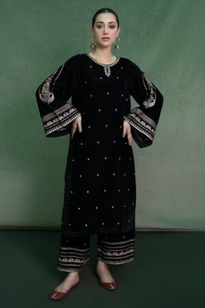 2 PIECE – EMBROIDERED VELVET – UNSTITCHED – V15