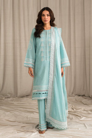 3 PIECE – EMBROIDERED LAWN SUIT – UNSTITCHED - 28005