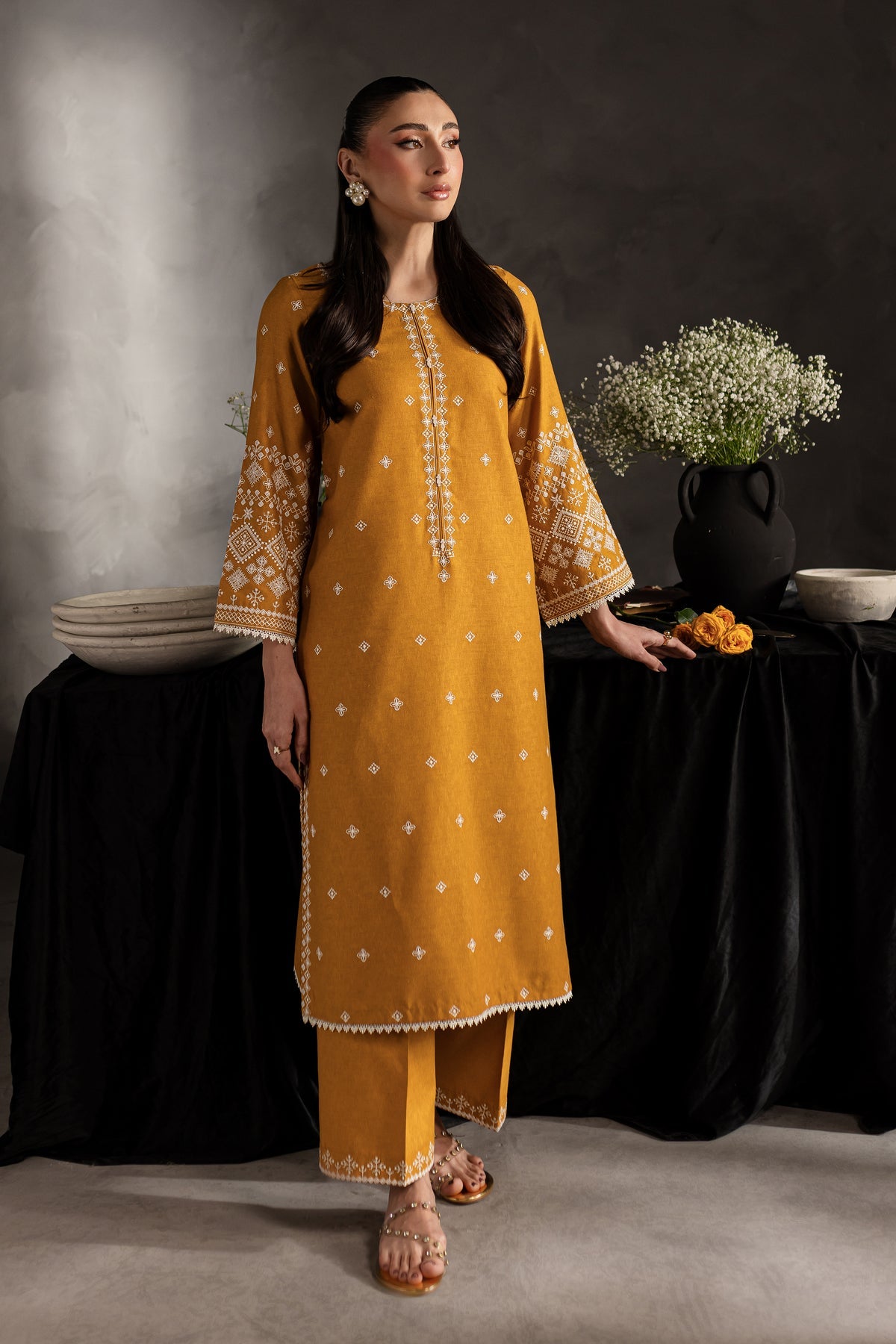 2 PIECE – EMBROIDERED LAWN SUIT – UNSTITCHED