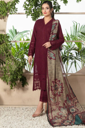 3 PIECE - CHIKANKAARI LAWN SUIT - UNSTITCHED