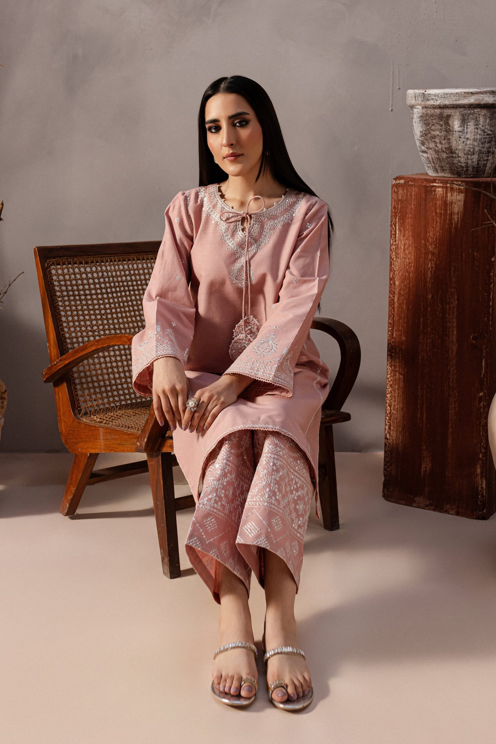 2 PIECE - EMBROIDERED LAWN SUIT - UNSTITCHED