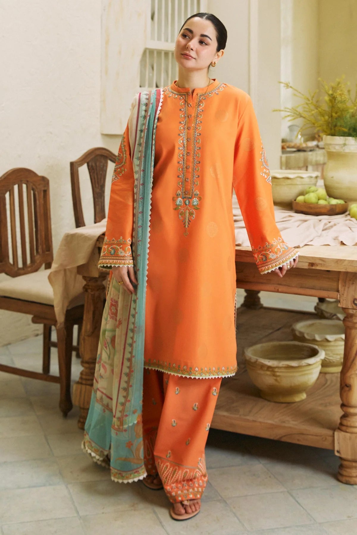 3 PIECE – EMBROIDERED LAWN SUIT – UNSTITCHED