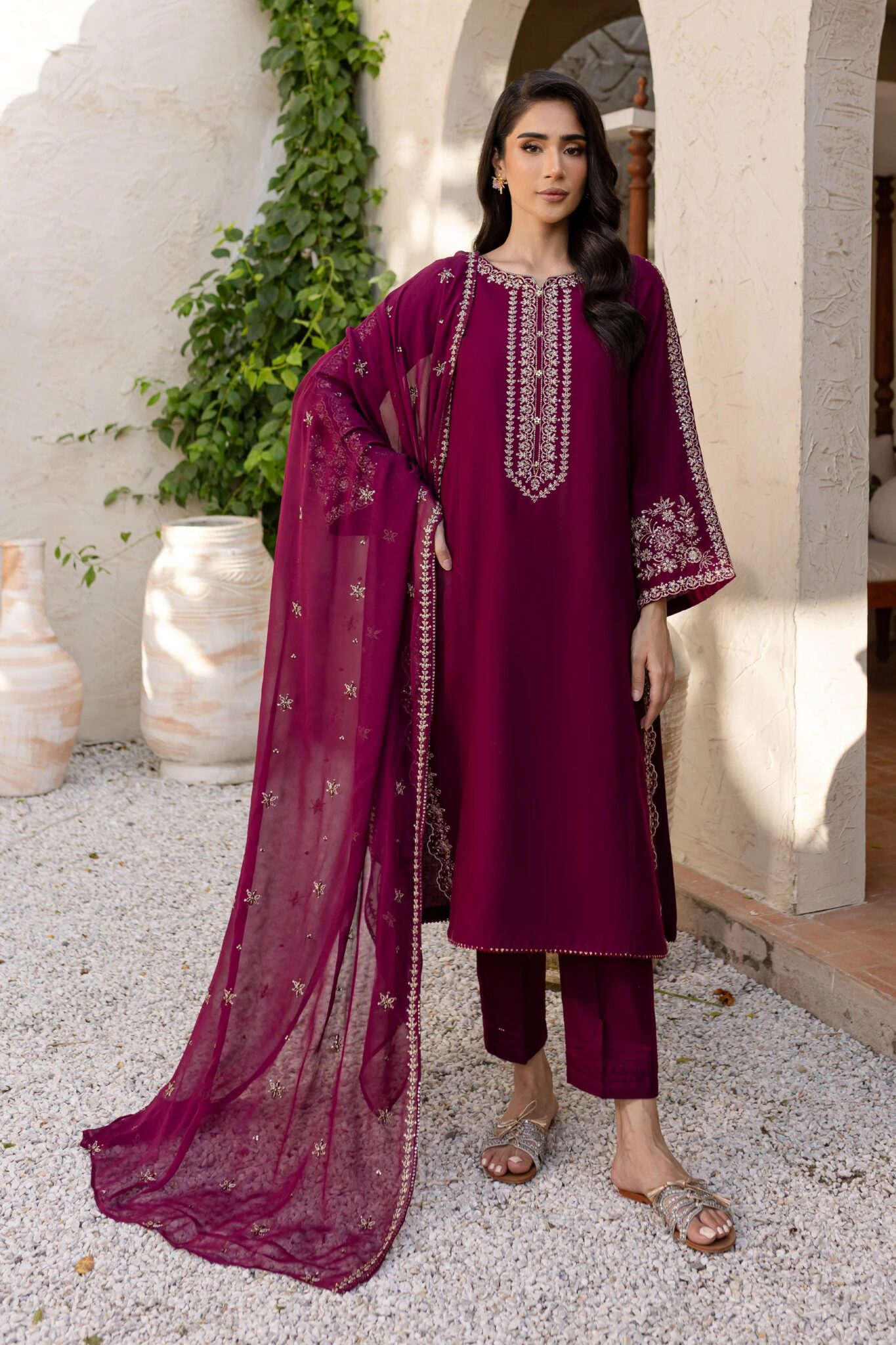 3 PIECE – EMBROIDERED LAWN – UNSTITCHED – 36011