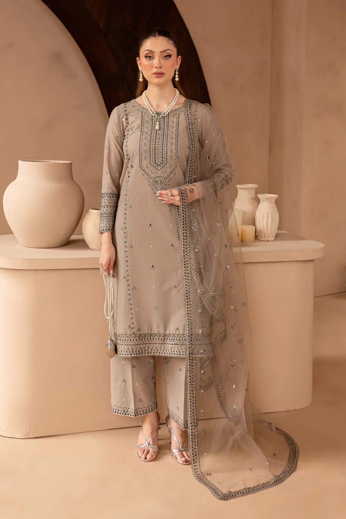3 PIECE – EMBROIDERED LAWN – UNSTITCHED – 36092