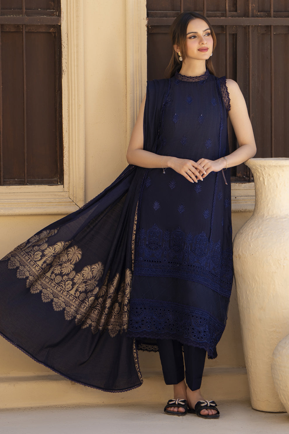 3 PIECE – CHIKANKAARI EMBROIDERED – UNSTITCHED
