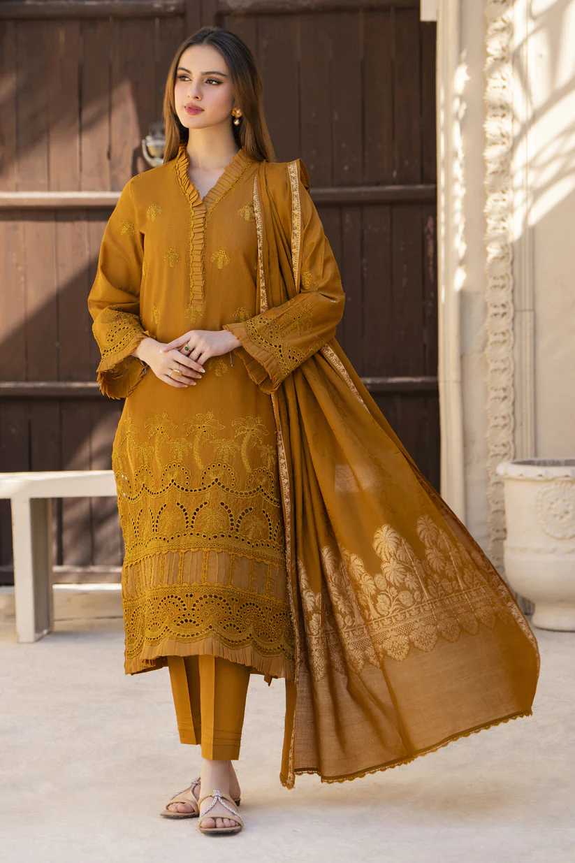 3 PIECE – CHIKANKAARI EMBROIDERED – UNSTITCHED